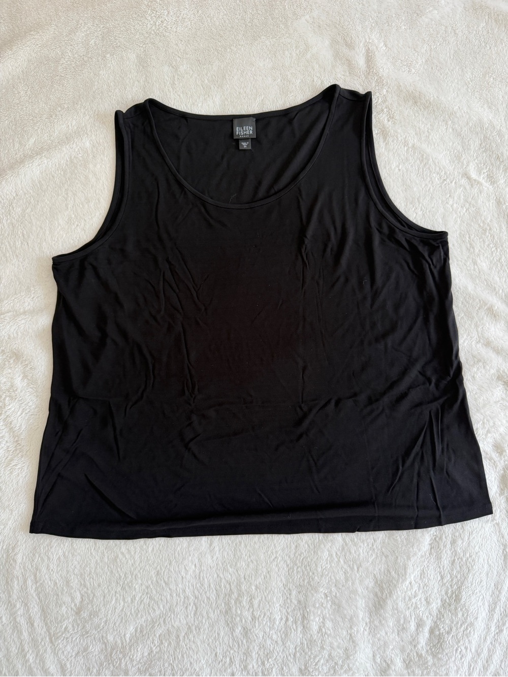 Eileen Fisher 100% Silk Luxury Lightweight Boho Women 2X Tank Top Layer Minimal
